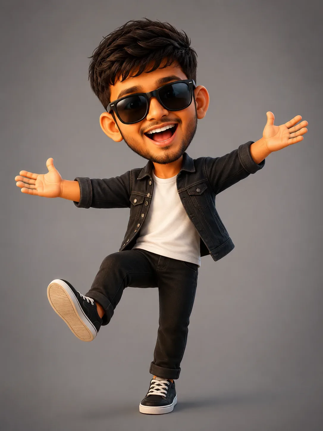 Cute 3D Cartoon Caricature Same Expression AI Photo Prompt preview example result