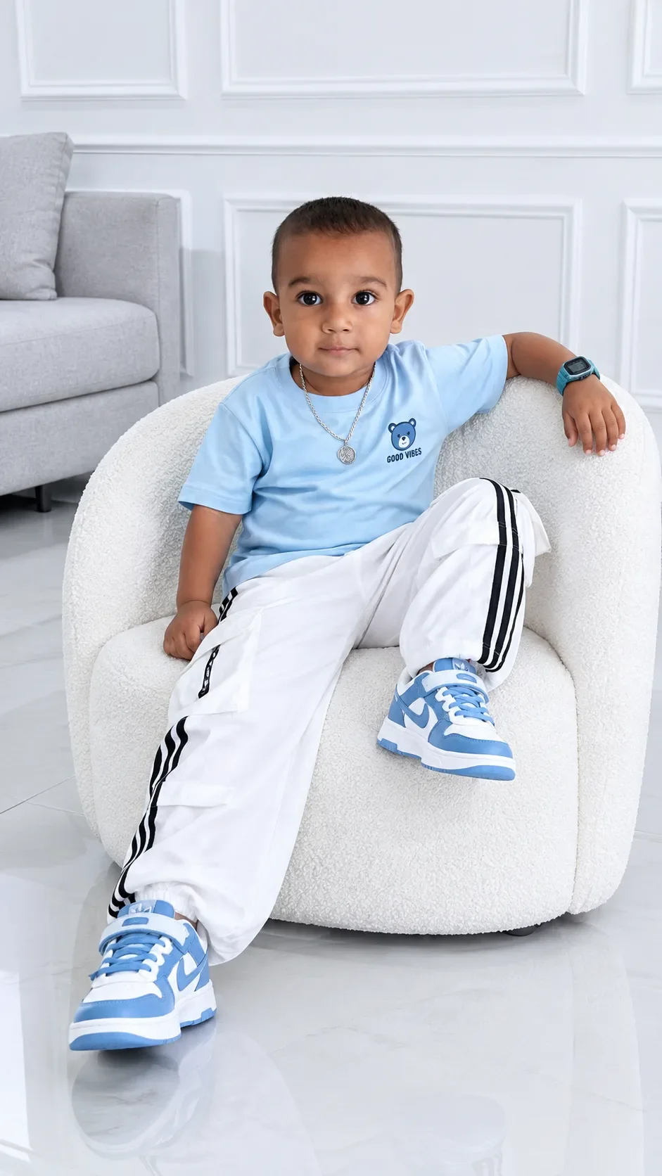 Cute Boy Luxury Automotive Supercar AI Photo Prompt preview example result