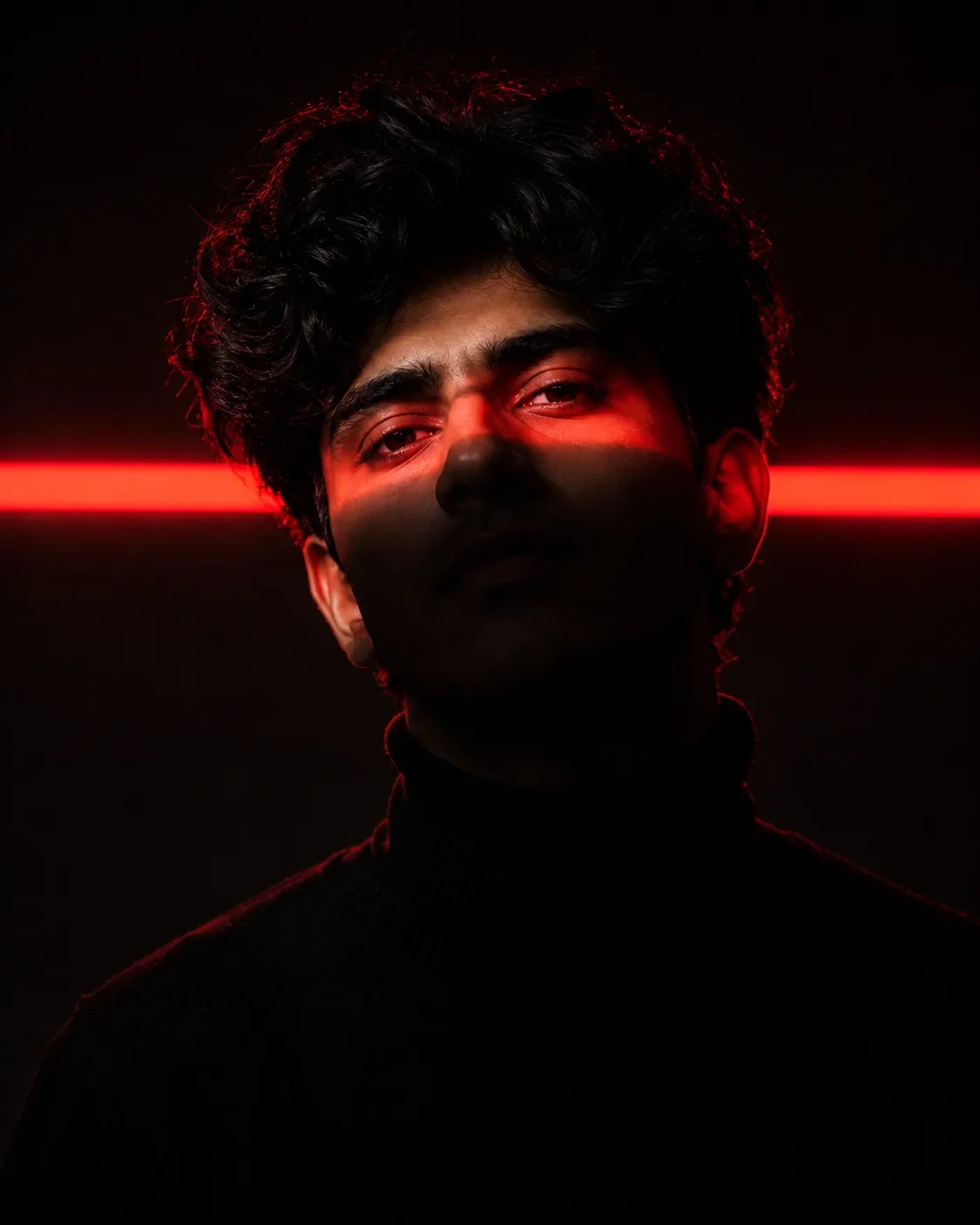 Cyberpunk Red Neon Portrait Cinematic Low-key Editorial Photography AI Photo Prompt preview example result
