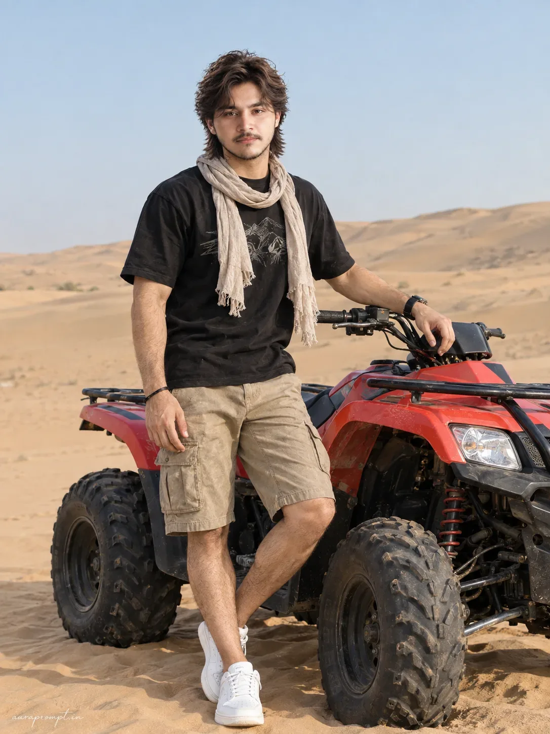 Desert Rider Red Quad Adventure AI Photo Prompt preview example result