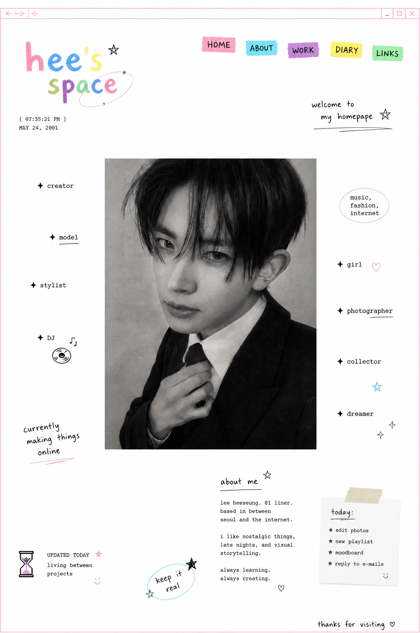 Design A Minimal Early-Internet Personal Profile AI Photo Prompt generated preview