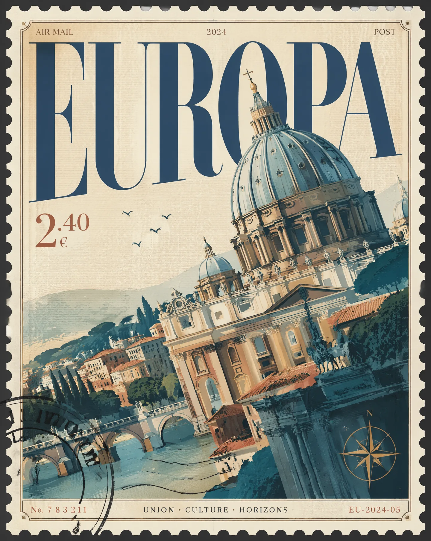 Design A Premium 4:5 Collectible Postal-Stamp AI Photo Prompt Edition 2 generated preview