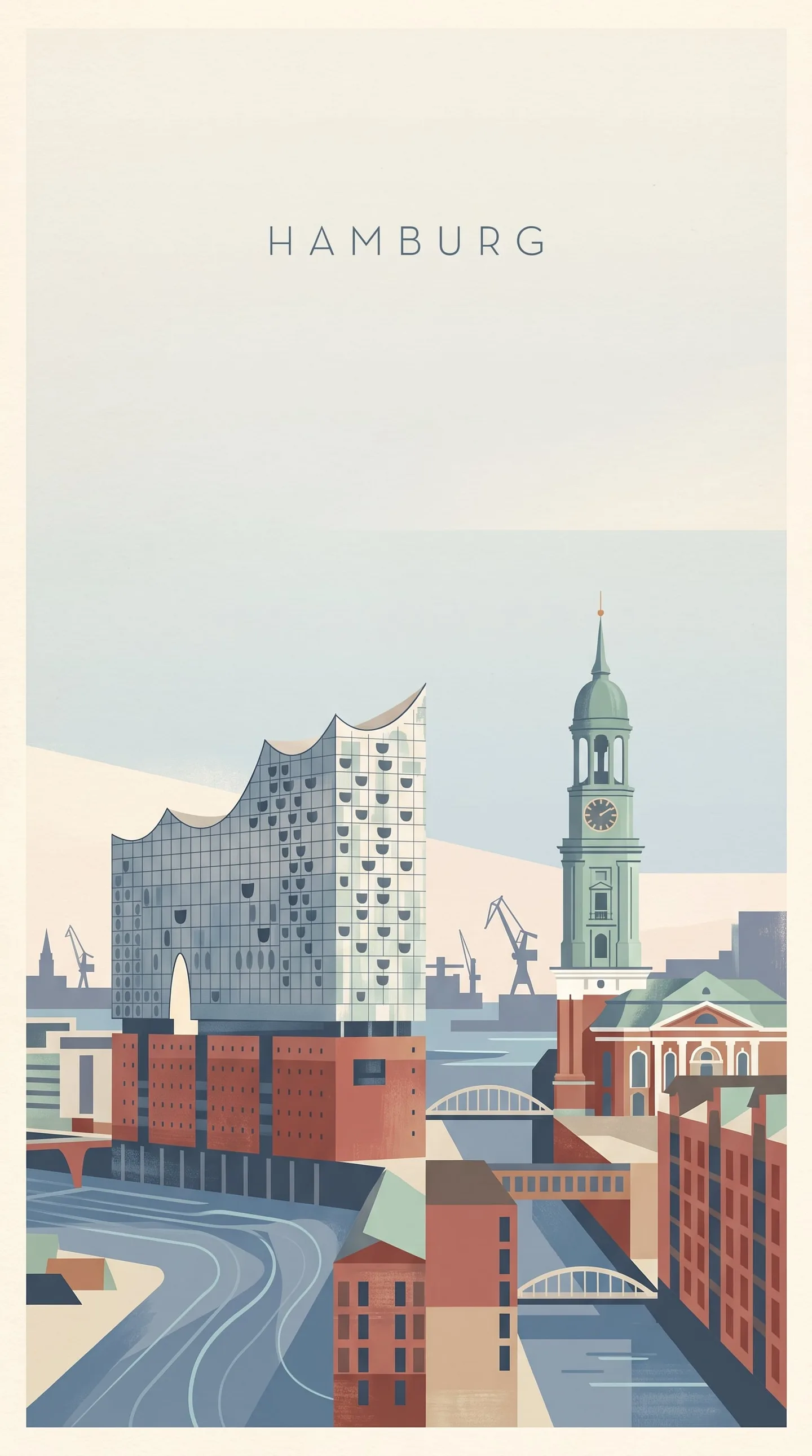 Destination Landmark-Led Geometric Art Poster Hamburgcreate AI Photo Prompt generated preview