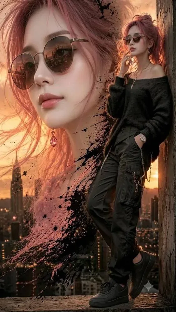 Double Exposure Graphic Art AI Photo Prompt preview example result