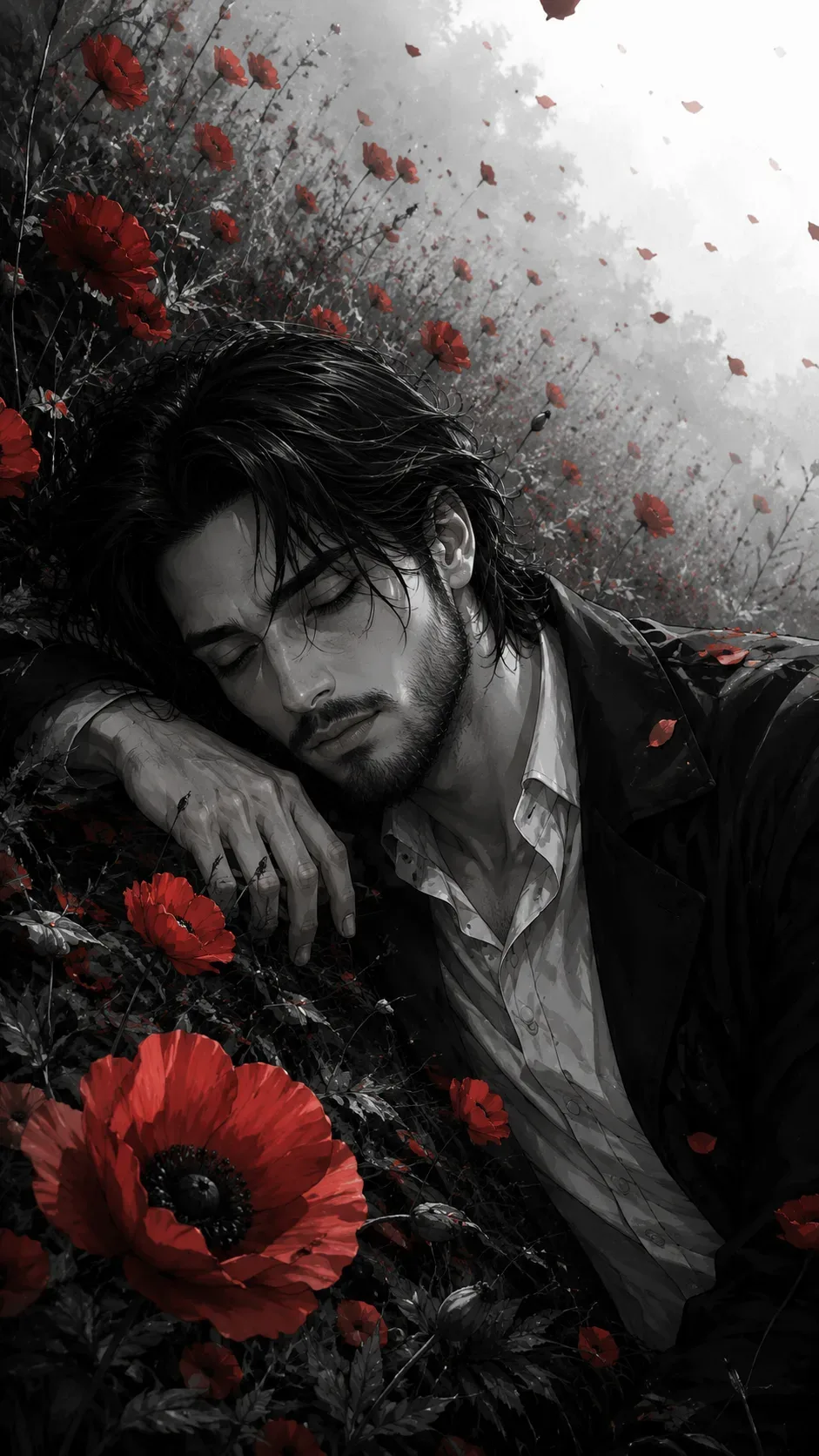 Dreaming Among Red Poppies AI Photo Prompt preview example result