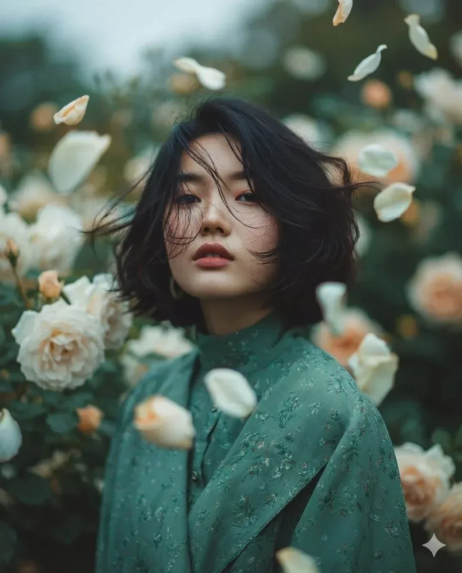 Dreamy Ethereal Garden Portrait Romantic Fine-art Cinematic Photography AI Photo Prompt preview example result