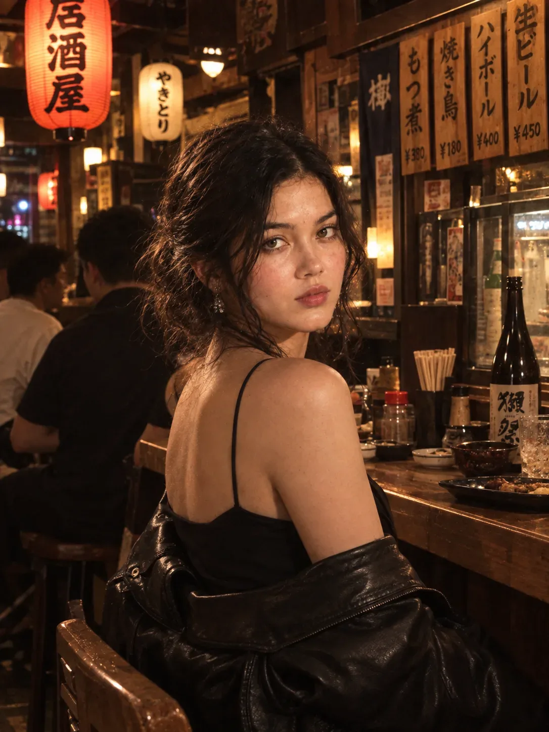 East Asian Woman With Dark Hair Style In A Loose Up AI Photo Prompt preview example result