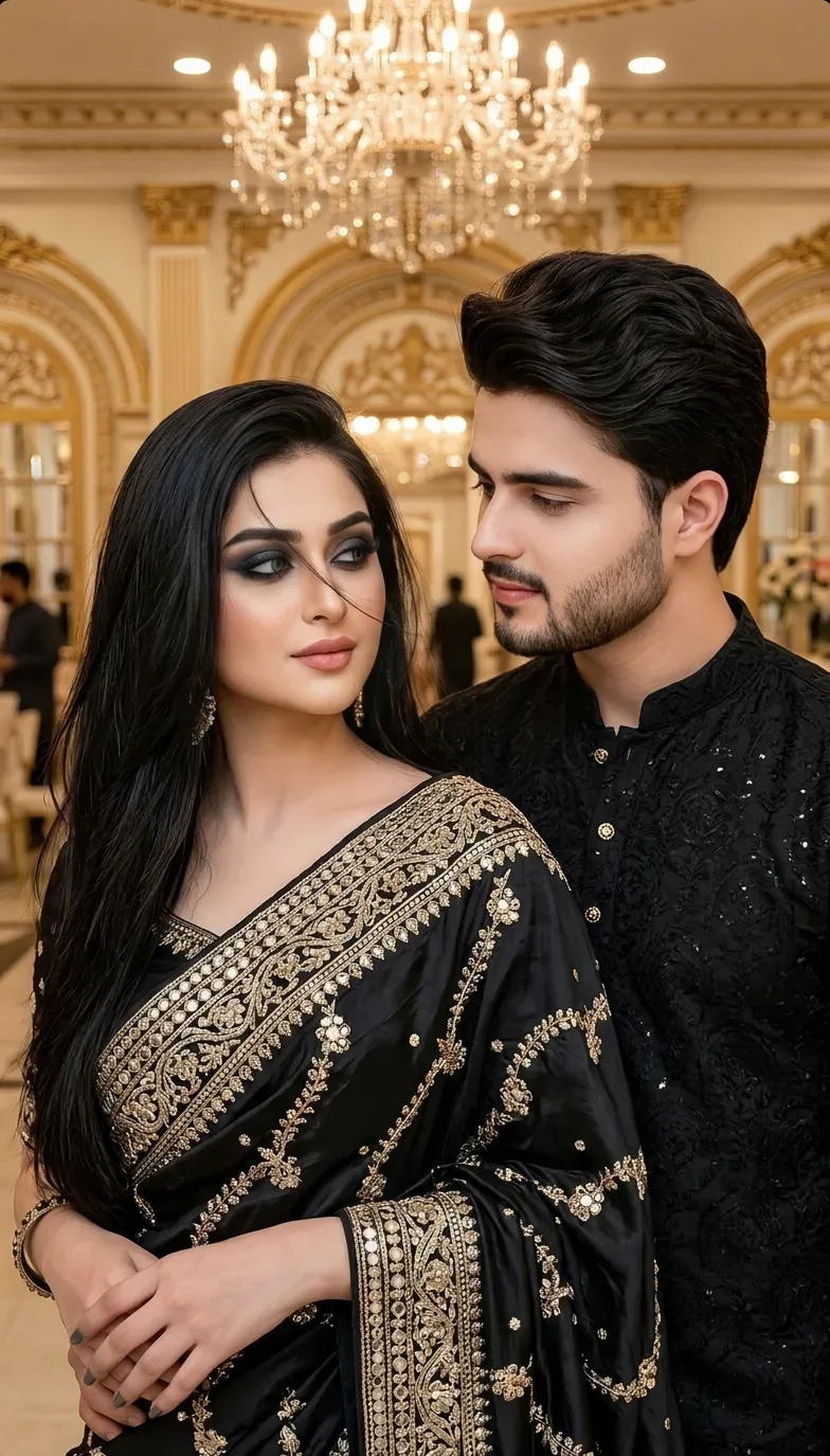Elegant Couple In Black AI Photo Prompt preview example result