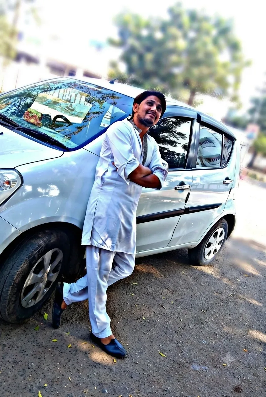Elegant Pose Beside The Car AI Photo Prompt preview example result