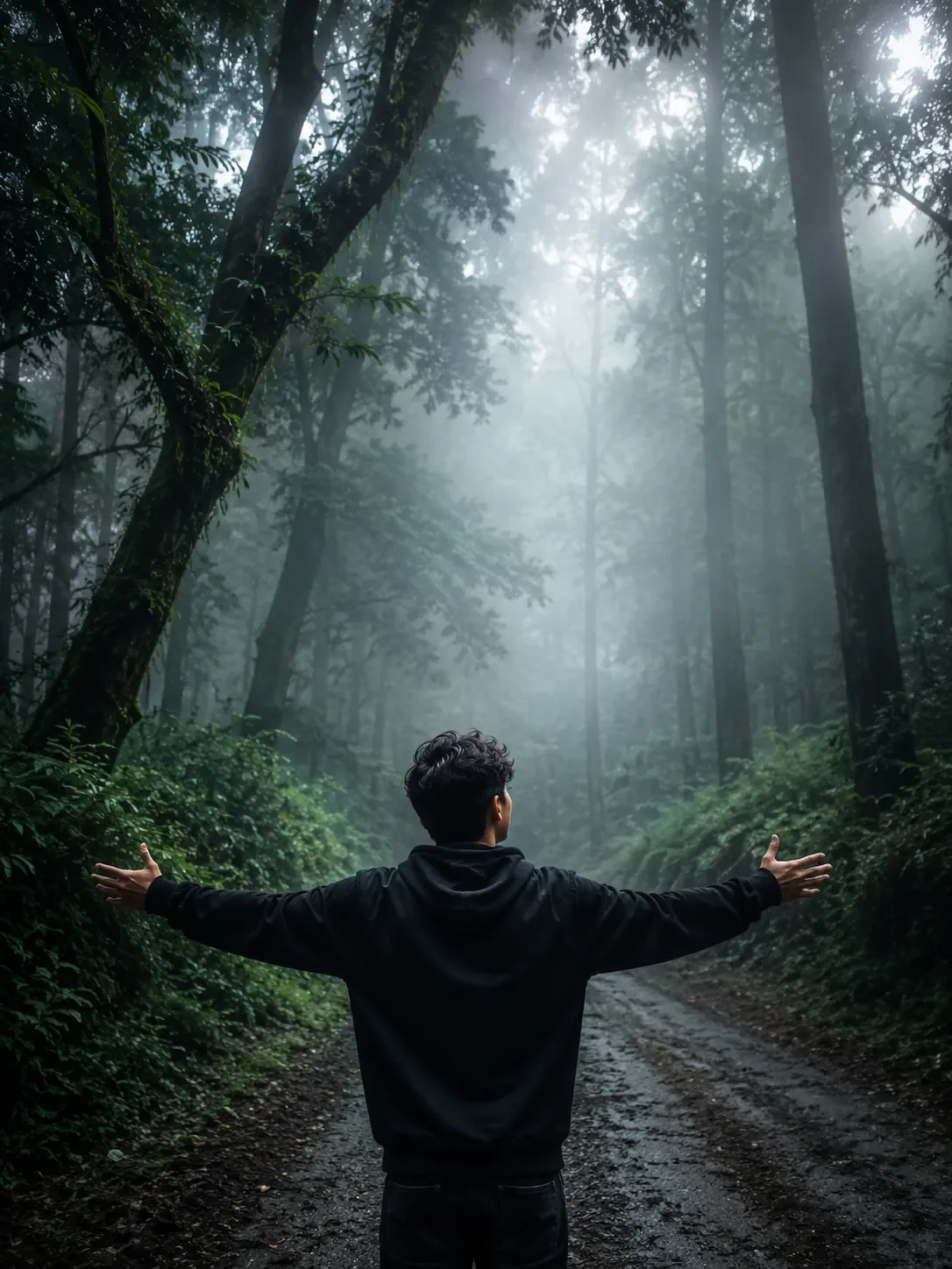 Embraced By The Misty Forest AI Photo Prompt preview example result