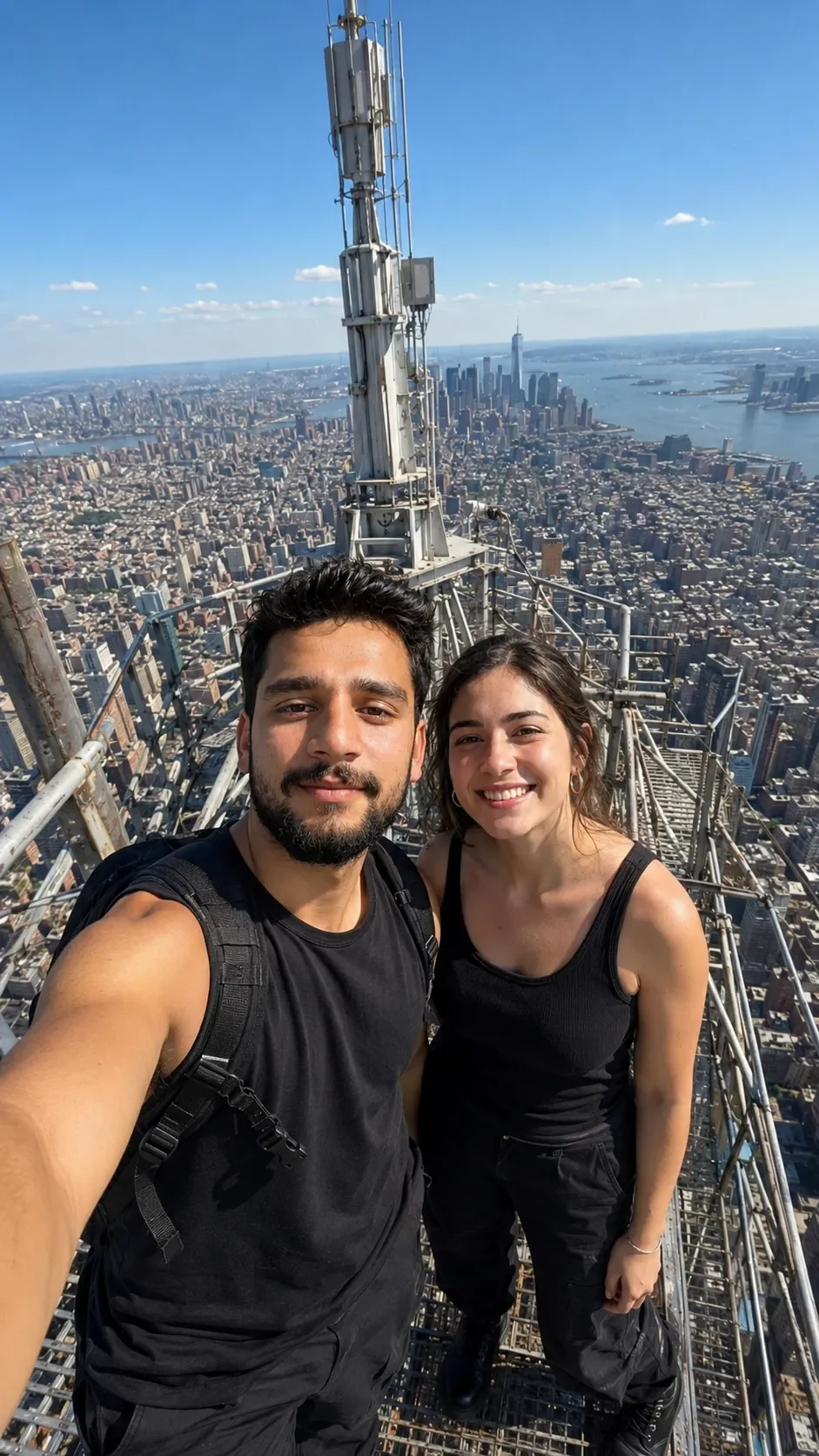 Empire State Building Summit Selfie Universal Couple Face Photo AI Photo Prompt preview example result