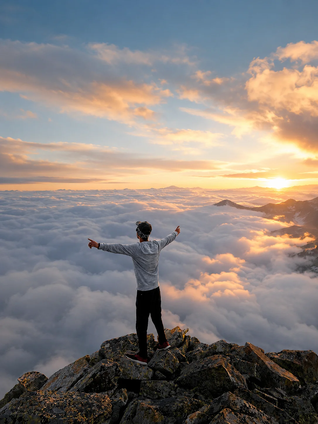 Environment With A Mountain-top Cloud Inversion AI Photo Prompt preview example result