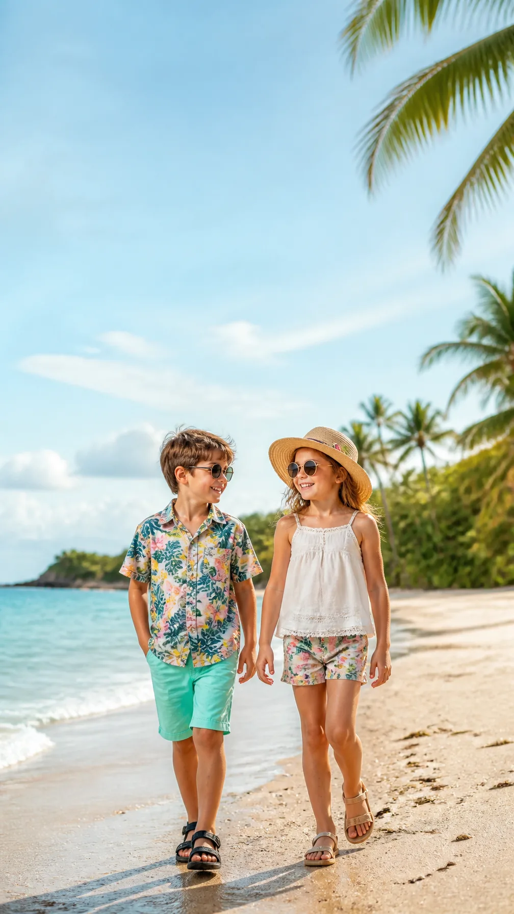 Fashion Campaign Featuring Two Happy Kids AI Photo Prompt generated preview