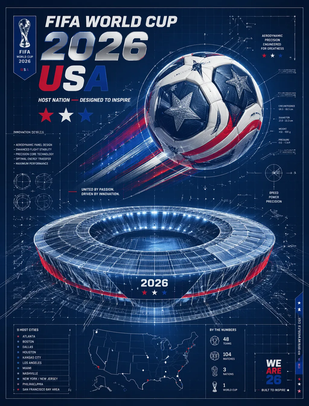 Fifa World Cup 2026 Usa Blueprint Poster AI Photo Prompt generated preview