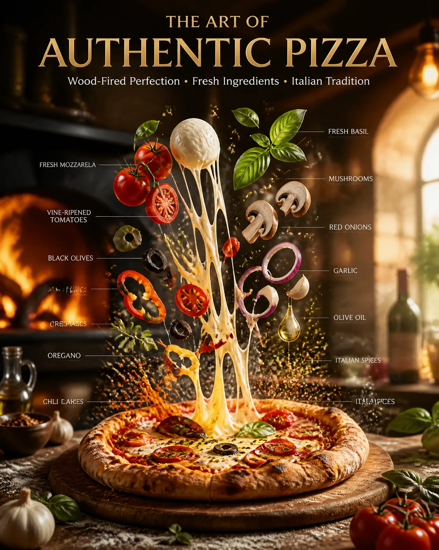 Food Photography Of An Authentic Artisan Pizza AI Photo Prompt generated preview