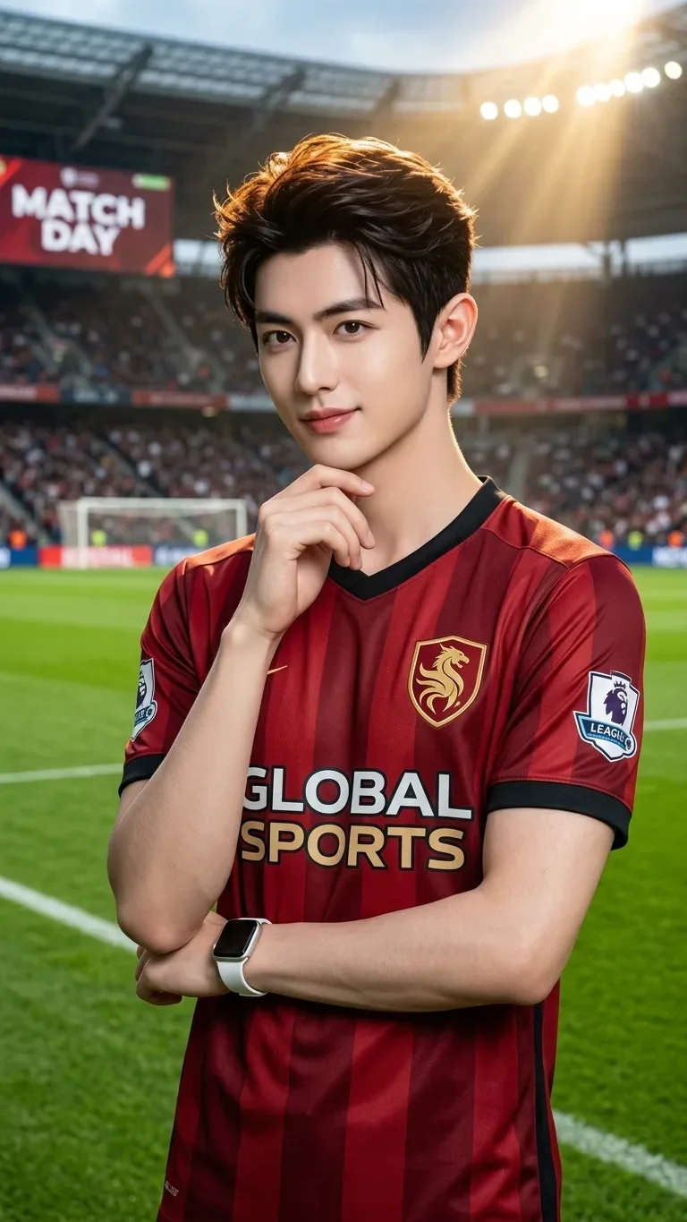 Football Player Stadium Portrait AI Photo Prompt preview example result