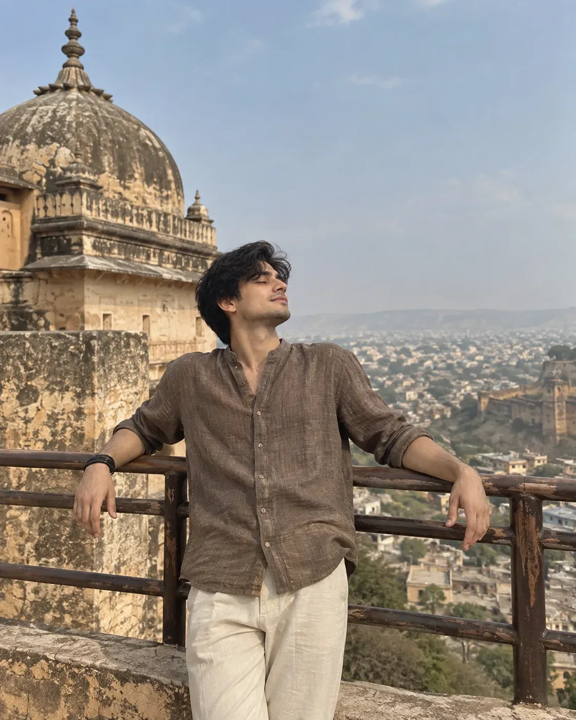 Fort Terrace Travel Portrait AI Photo Prompt preview example result