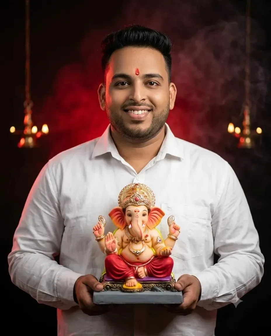Ganesh Chaturthi Celebration AI Photo Prompt preview example result