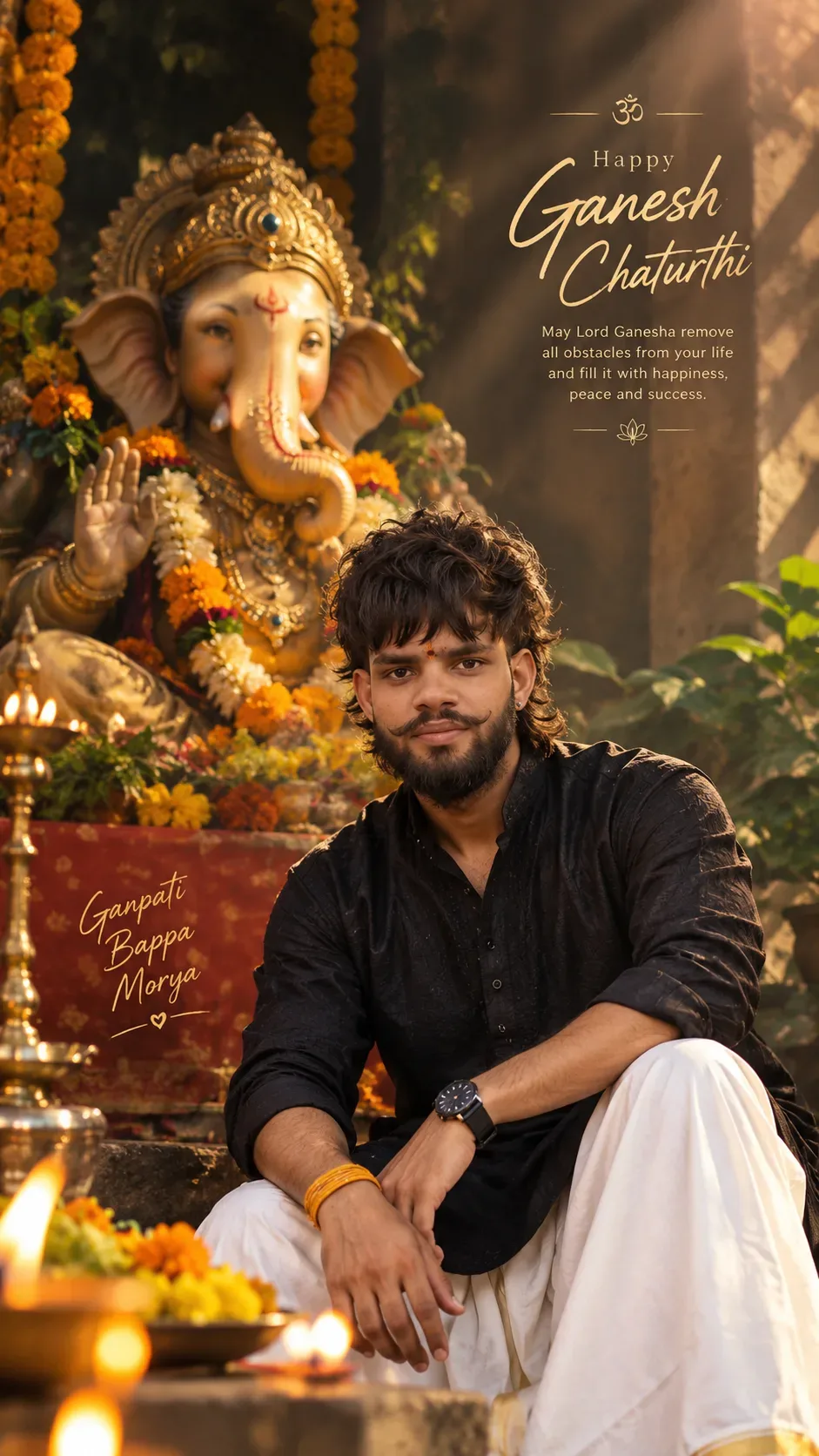 Ganpati Bappa Morya AI Photo Prompt preview example result
