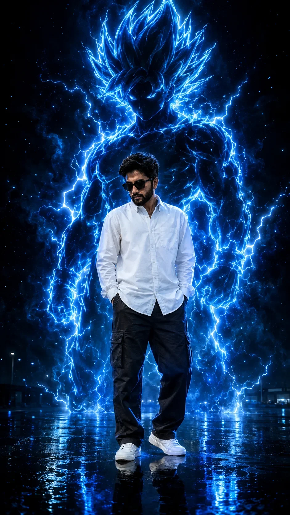Goku Behind The Lone Wanderer AI Photo Prompt preview example result
