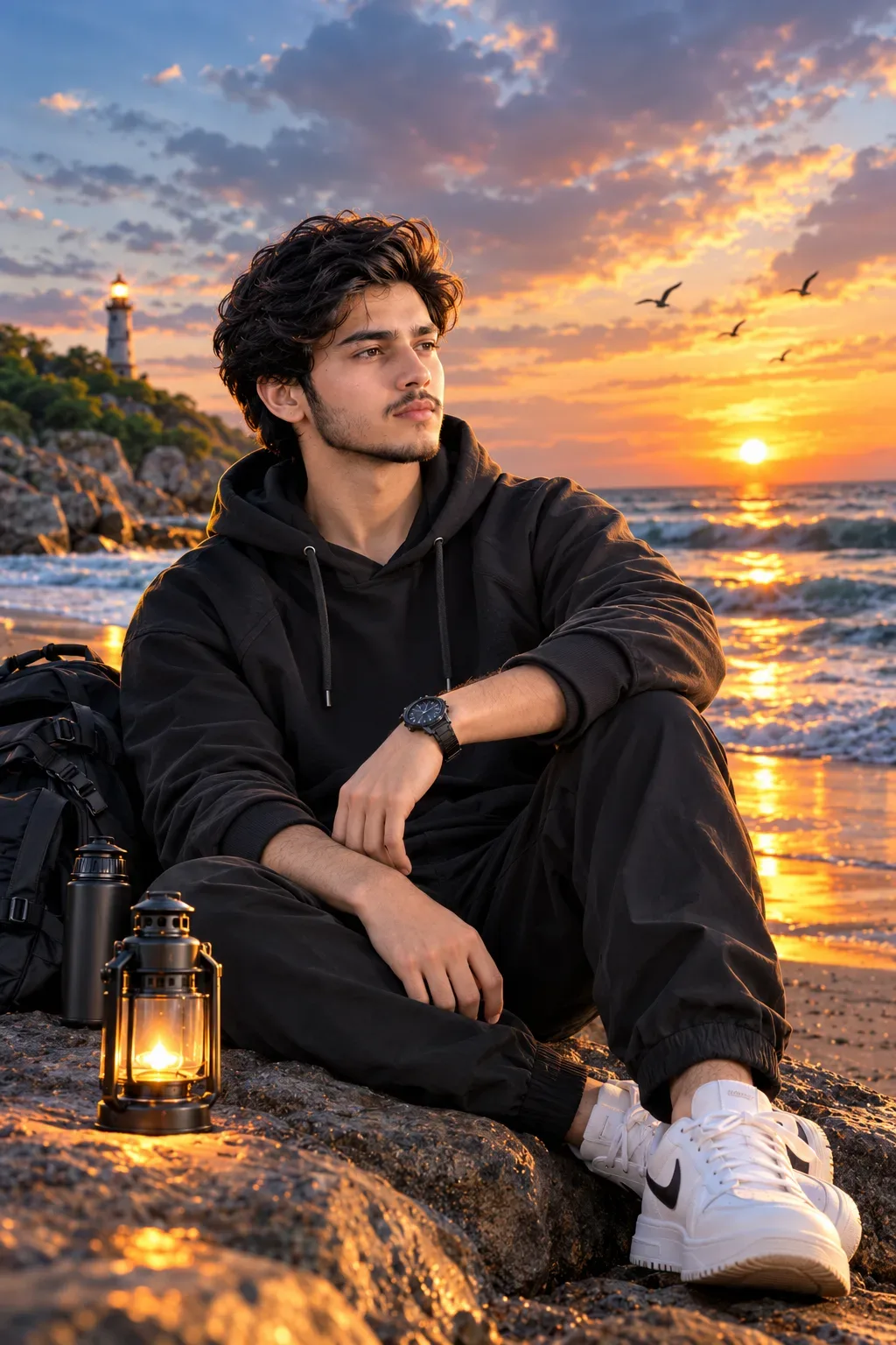 Golden Horizon 3D Cinematic Dreamscape AI Photo Prompt preview example result