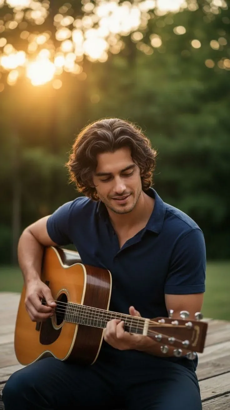 Golden Hour Acoustic Melodies AI Photo Prompt preview example result