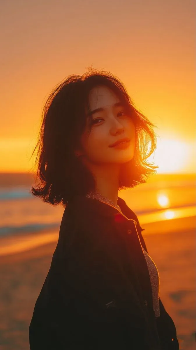 Golden Hour Beach Silhouette AI Photo Prompt preview example result