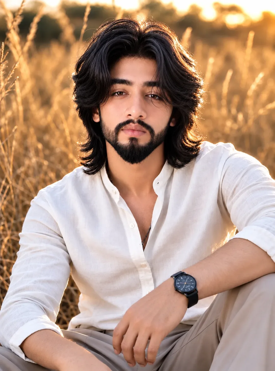 Golden Hour Boy Portrait AI Photo Prompt preview example result