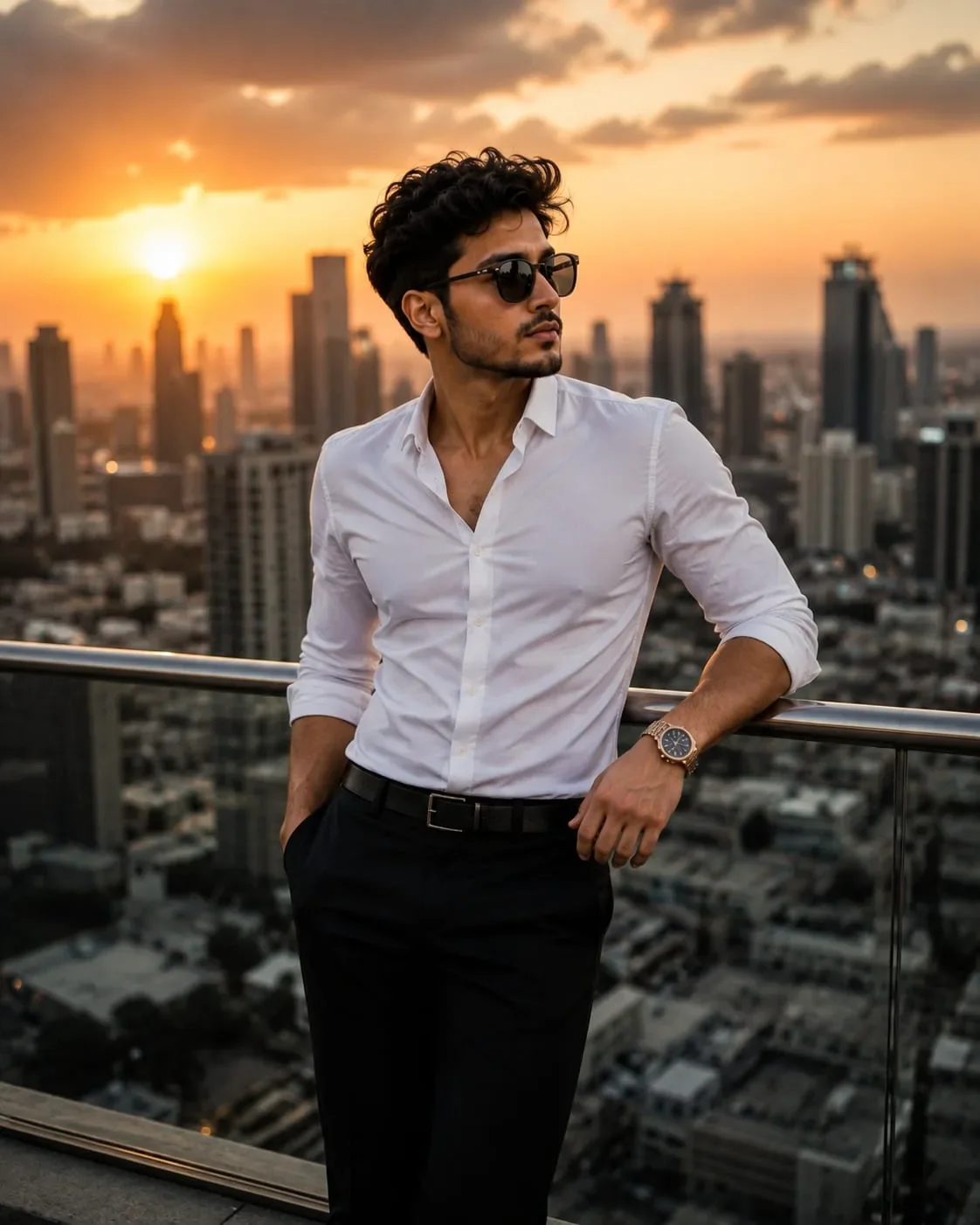 Golden Hour Elegance | City Lights & Quiet Luxury AI Photo Prompt preview example result
