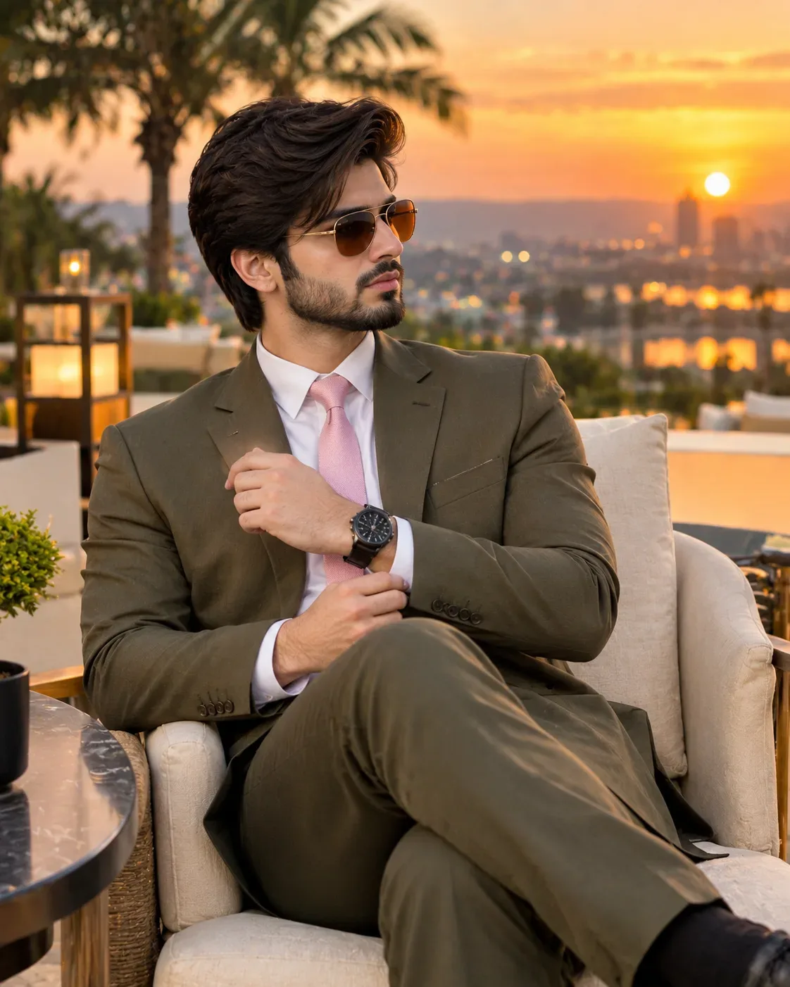 Golden Hour Gentleman Luxury Lifestyle AI Photo Prompt preview example result