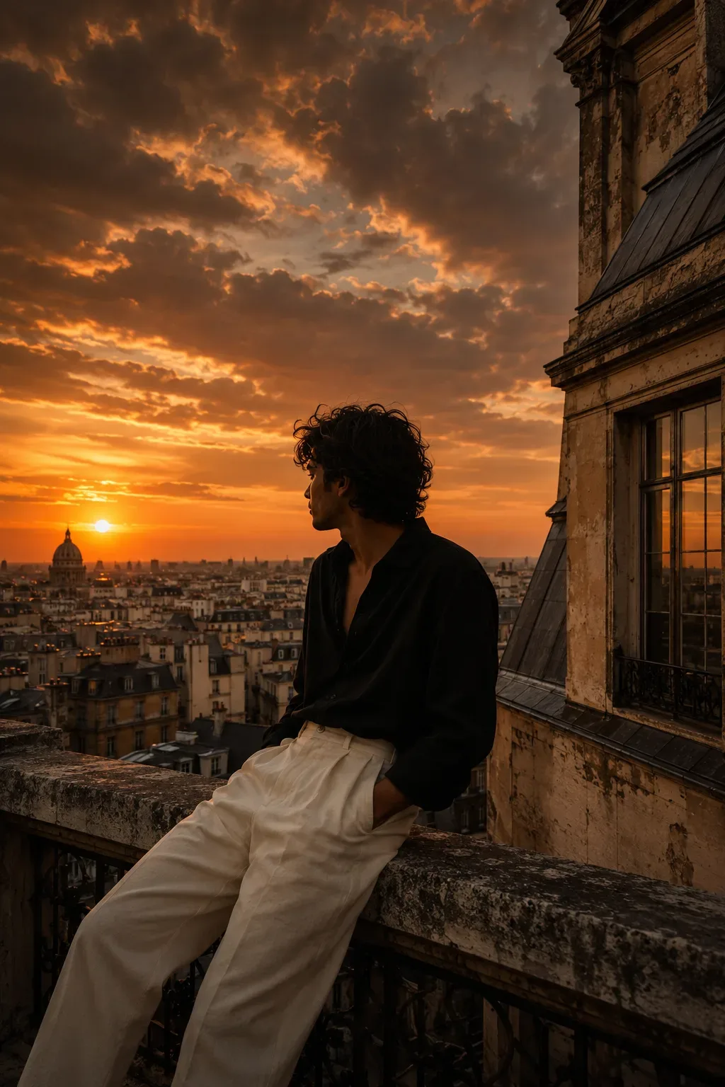 Golden Hour Over Paris Cinematic Editorial AI Photo Prompt preview example result