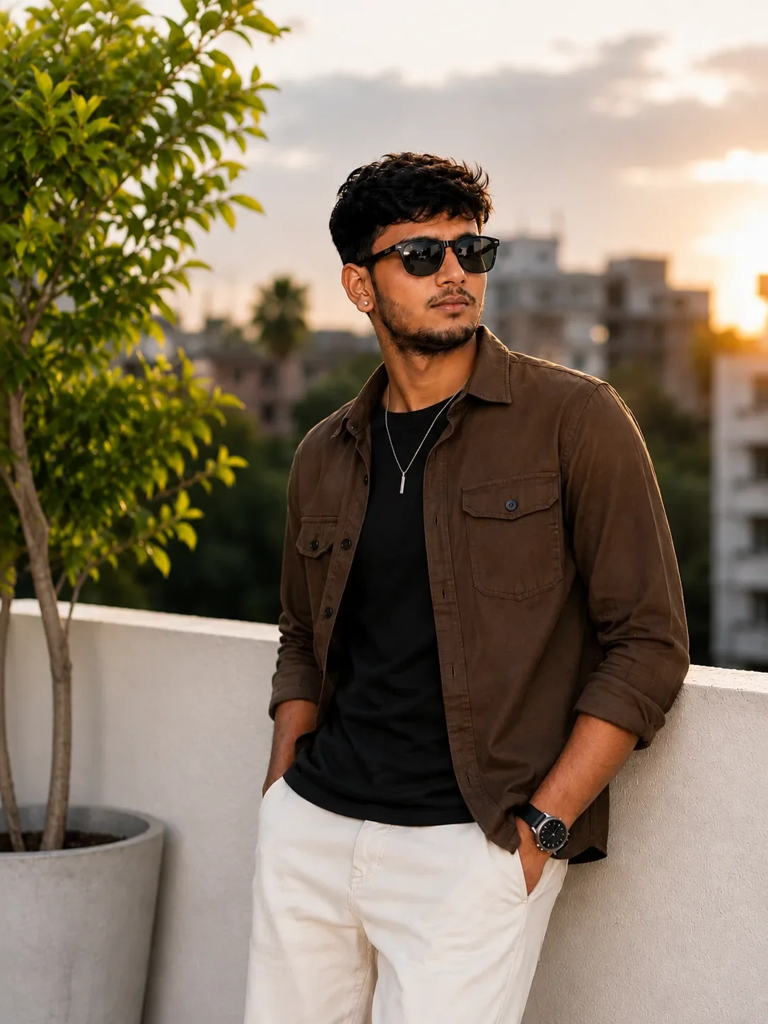 Golden Hour Rooftop Confidence AI Photo Prompt preview example result