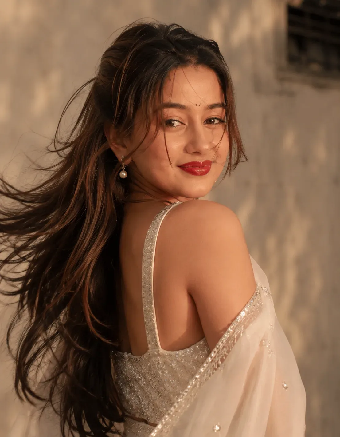 Golden-hour Saree Portrait AI Photo Prompt preview example result
