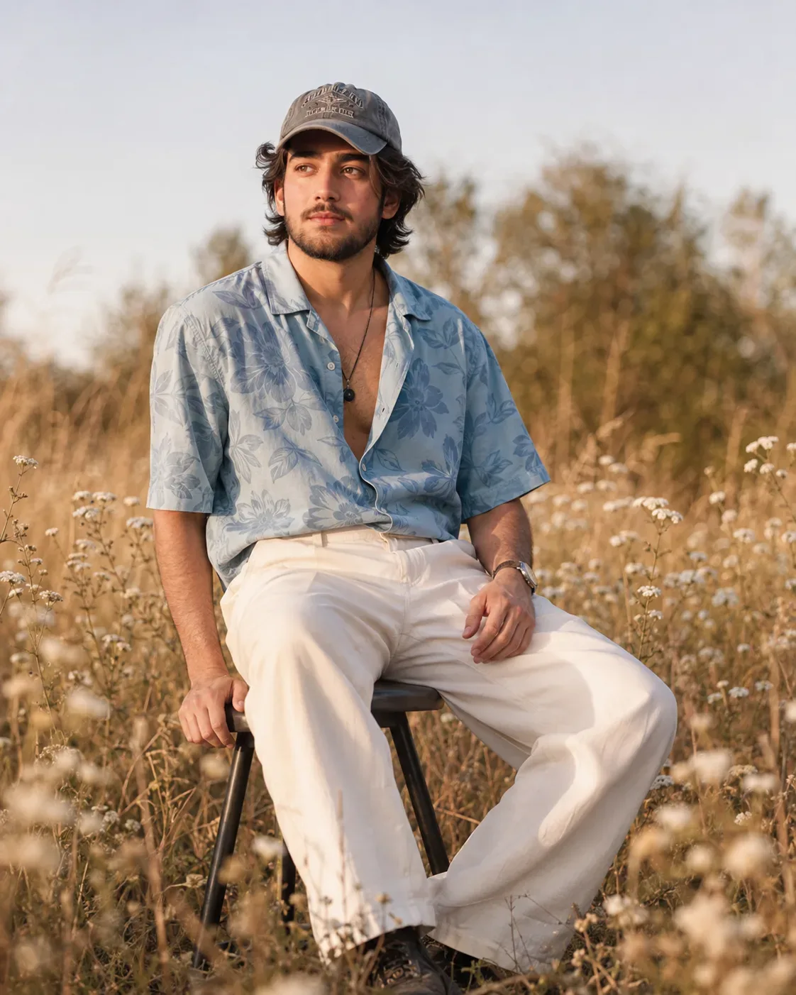 Golden-hour Wildflower Portrait AI Photo Prompt preview example result