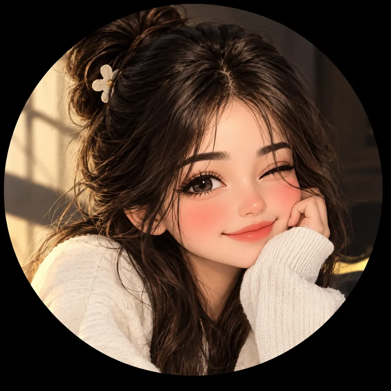 Golden Hour Wink Profile Picture AI Photo Prompt preview example result
