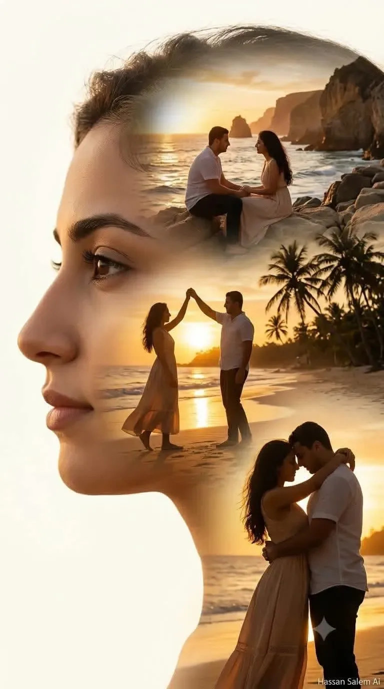 Golden Love Montage AI Photo Prompt preview example result