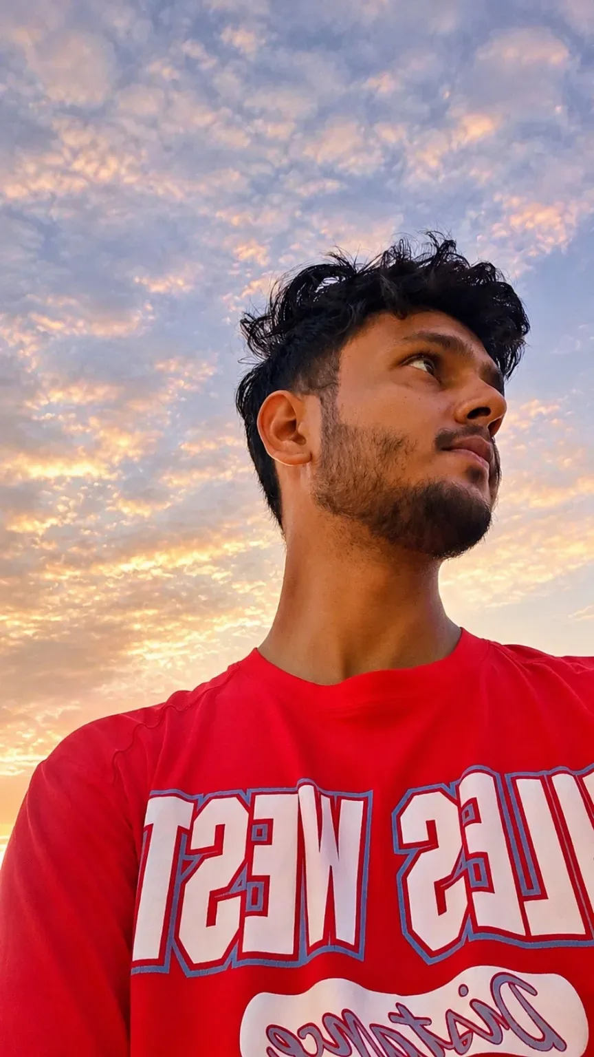 Golden Sky Street Portrait AI Photo Prompt preview example result