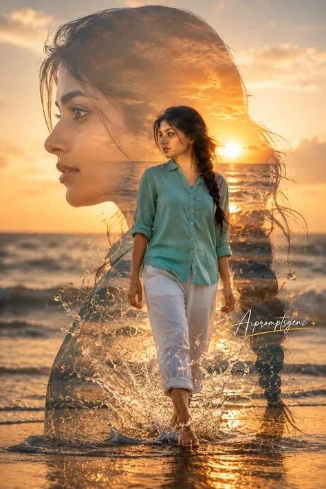 Golden Wave Silhouette AI Photo Prompt preview example result