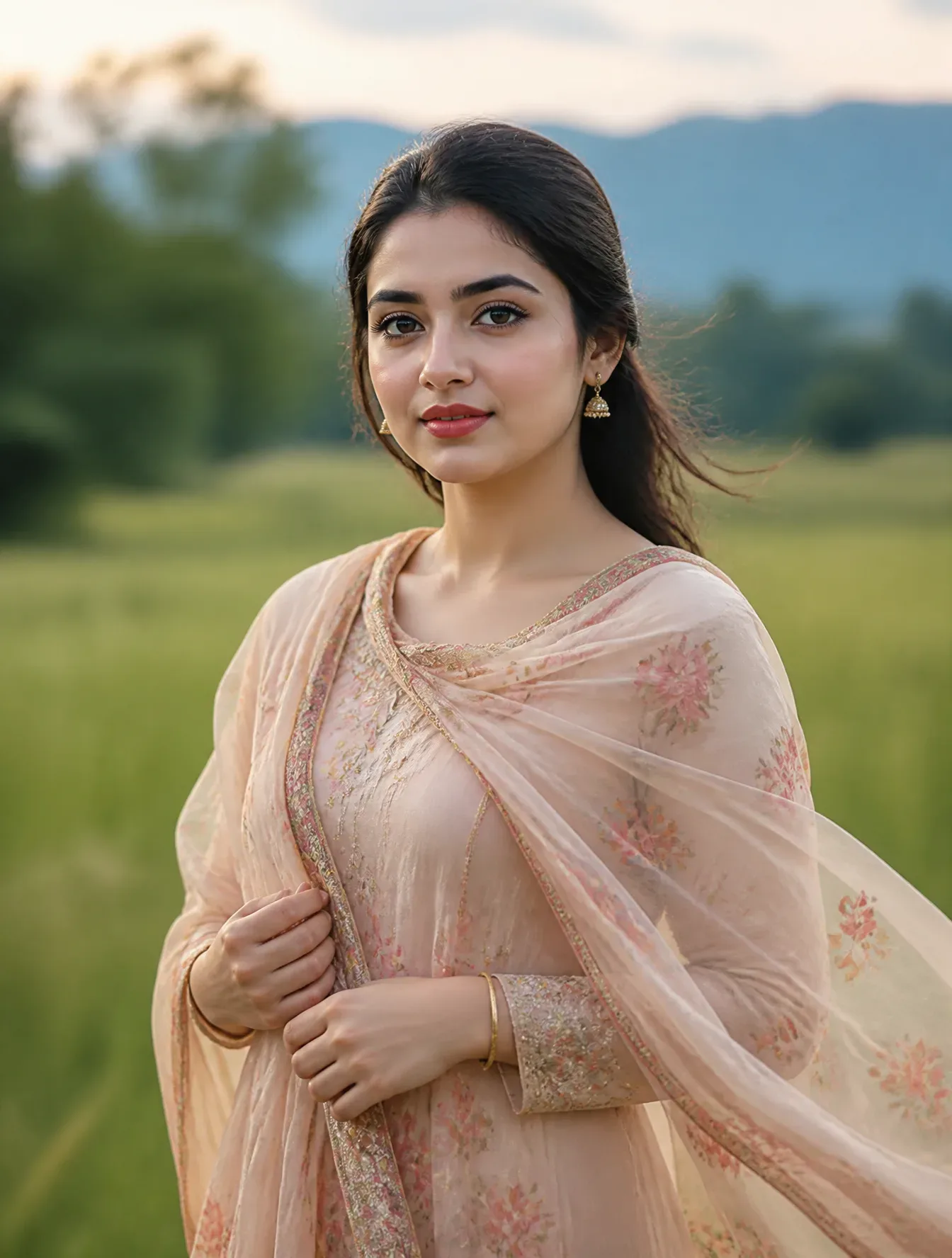 Graceful Meadow Portrait AI Photo Prompt preview example result