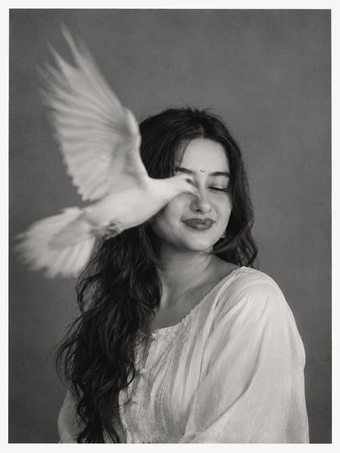 Graceful Moment With A Dove AI Photo Prompt preview example result