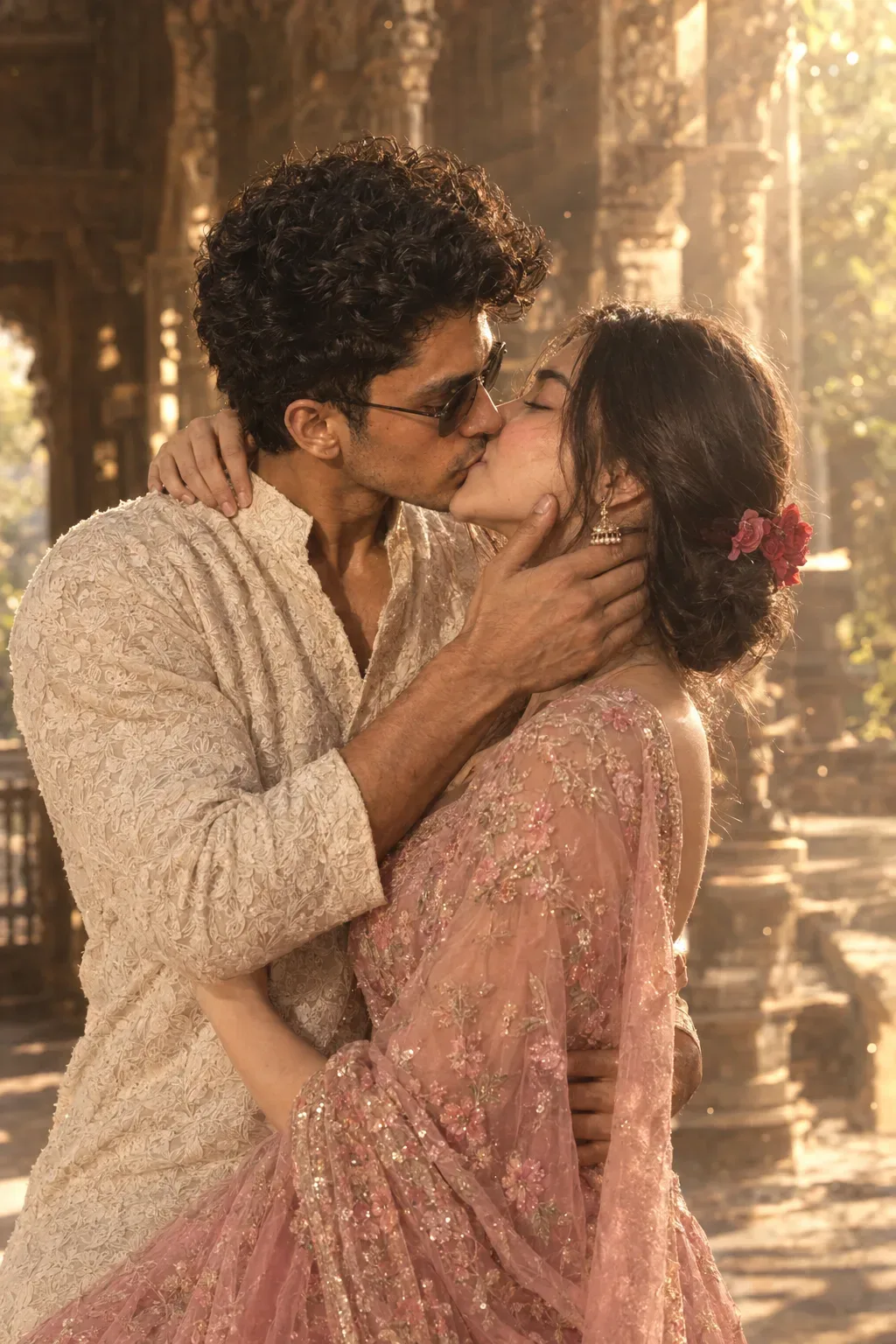 He Gently Cups The Woman S Cheek And Holds Her Close While Kissing Her Softly AI Photo Prompt preview example result