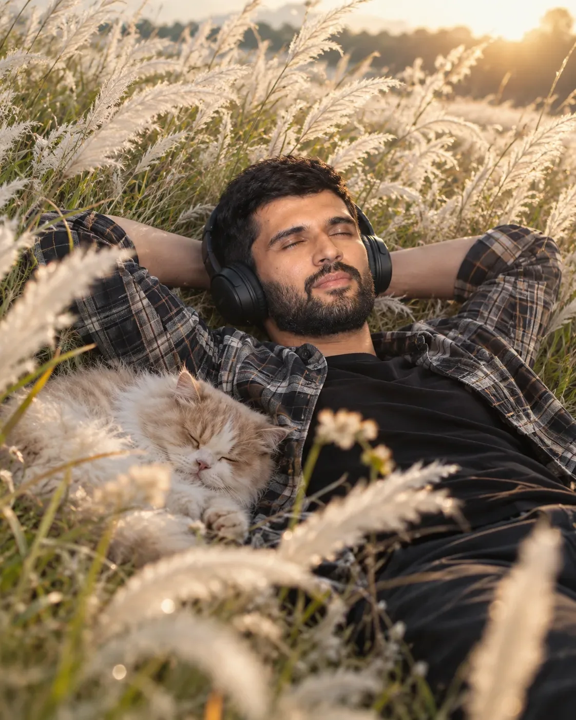 Hyper Realistic Low Angle Vertical Shot Of A Young Man In A Field AI Photo Prompt preview example result