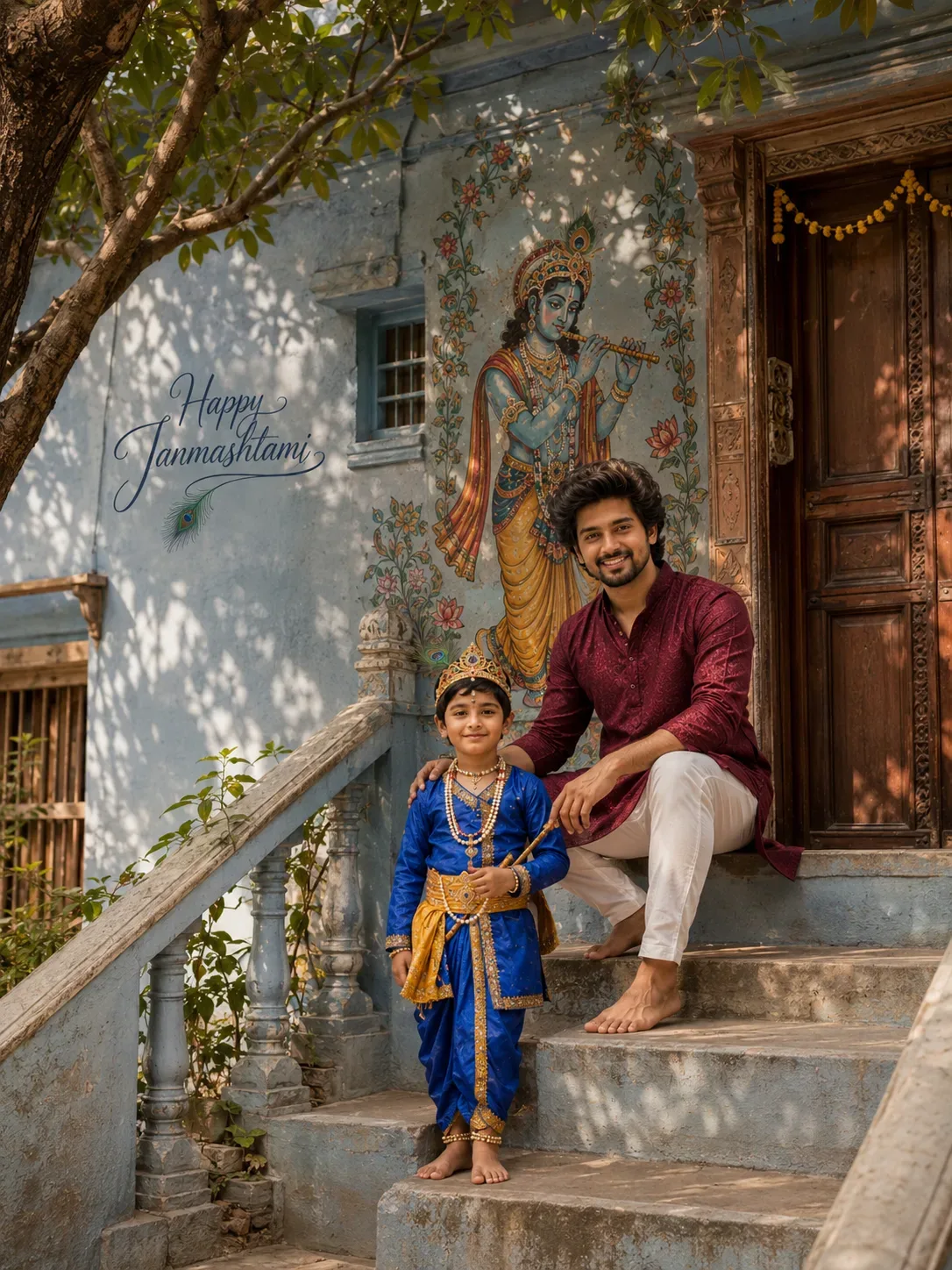 Indian Festival Janmashtami Portrait AI Photo Prompt preview example result
