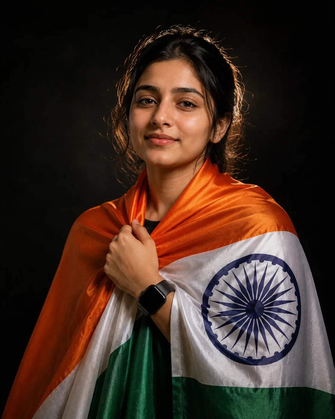 Indian Independence Day Flag Portrait | Cinematic Tricolor Photography preview example result