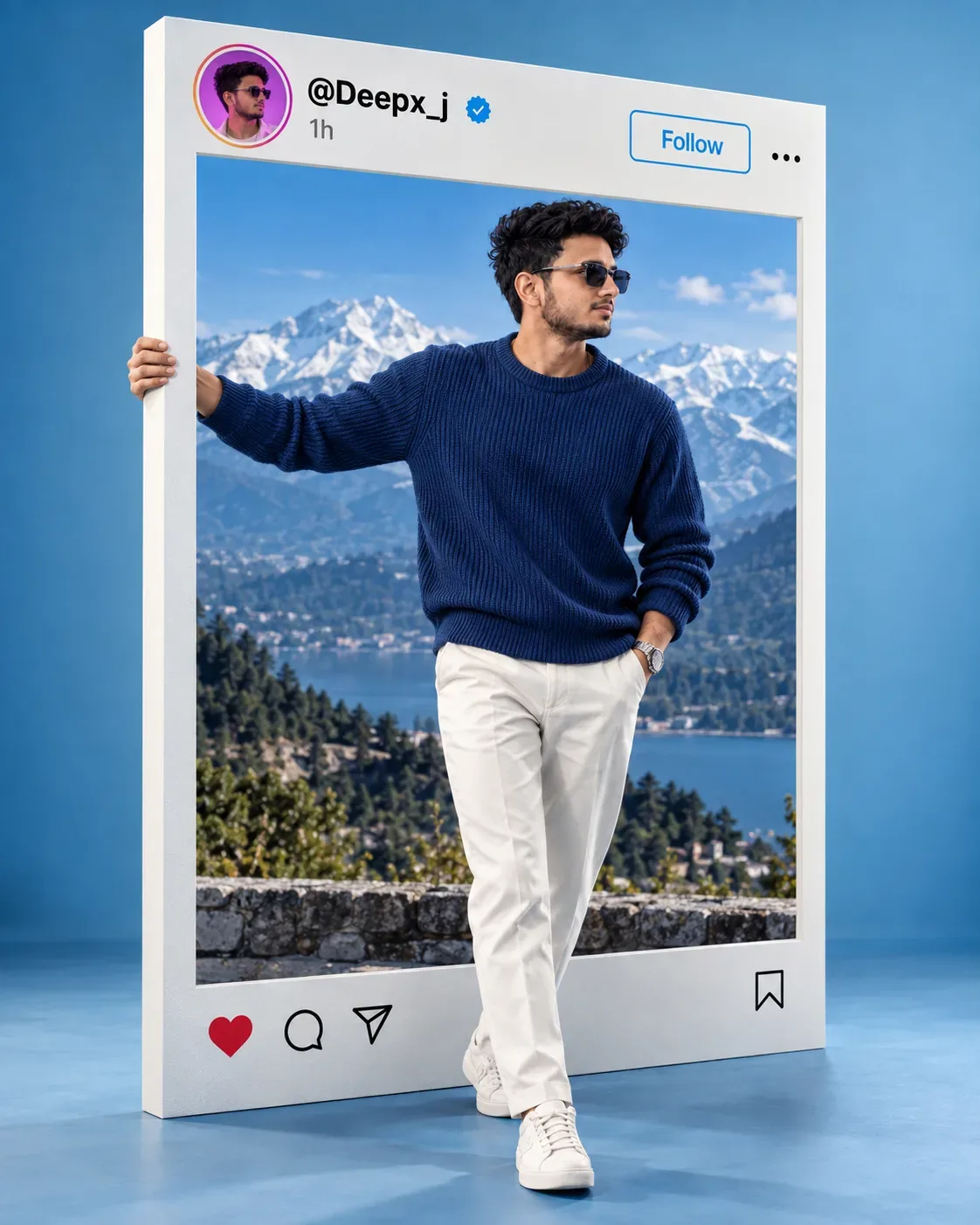 Instagram 3D Layout AI Photo Prompt preview example result