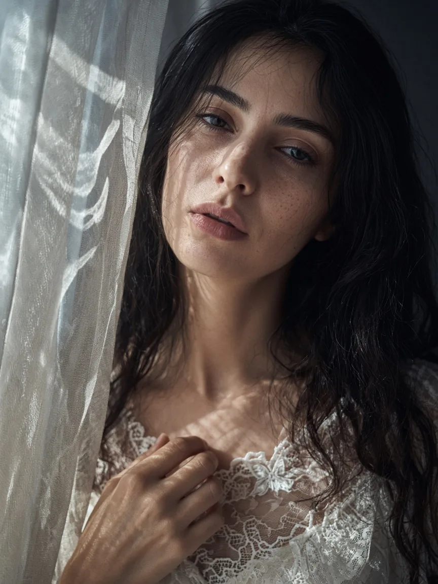 Intimate Close-Up Portrait Of An Adult Woman AI Photo Prompt generated preview