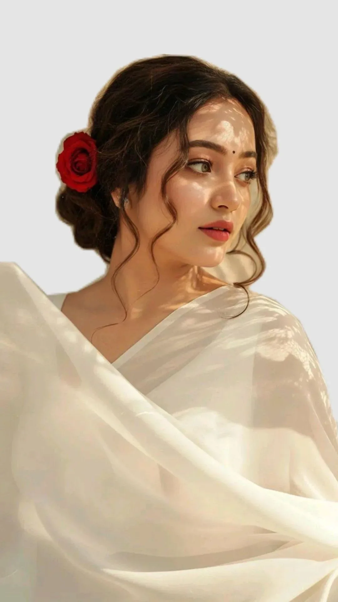 Ivory Grace And Red Rose AI Photo Prompt preview example result