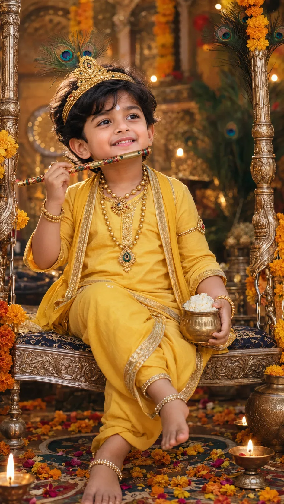 "kanha Getup Janmashtami Kids Special" AI Photo Prompt preview example result