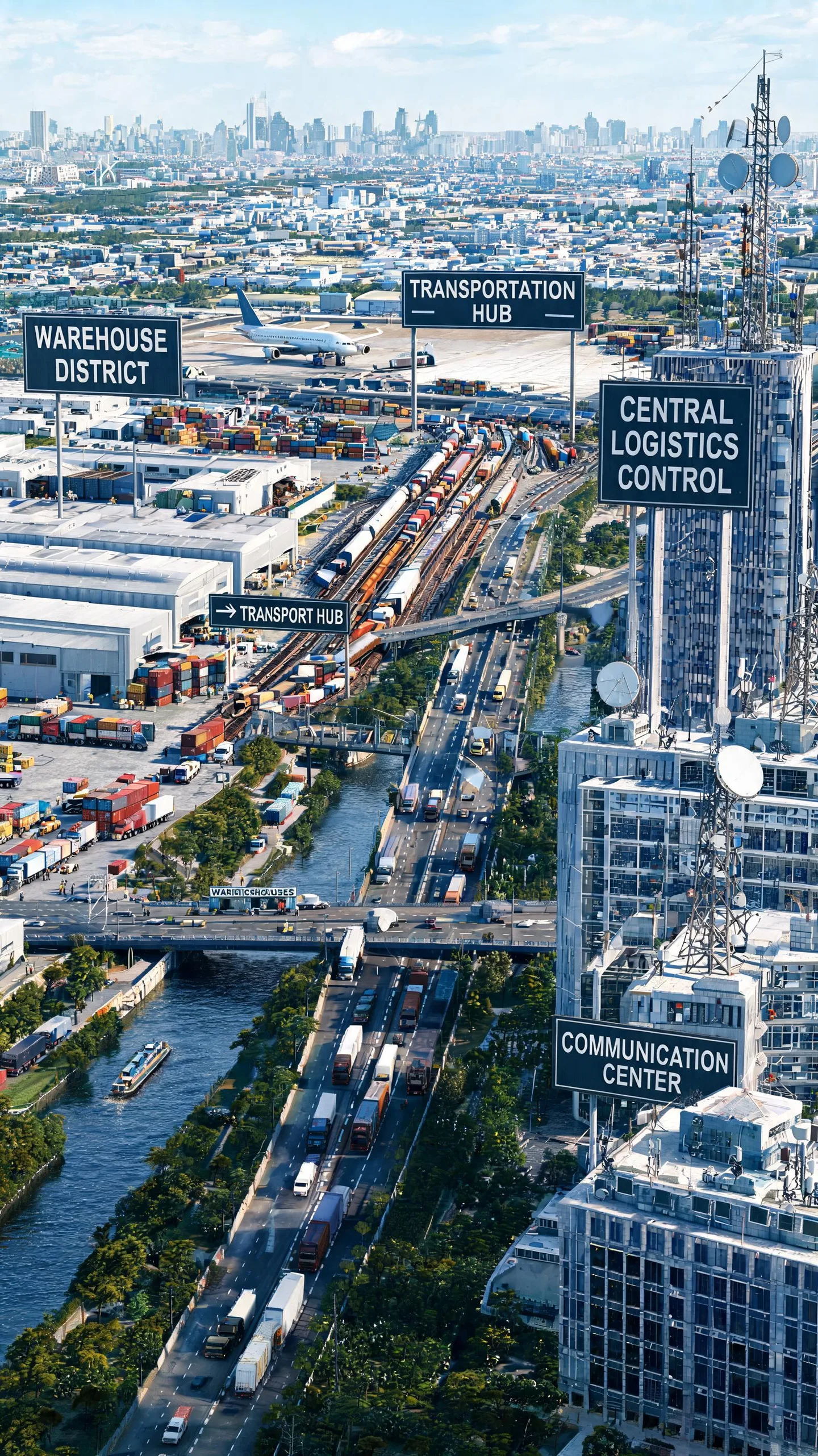 Large Realistic City Showing Constant Logistics AI Photo Prompt generated preview