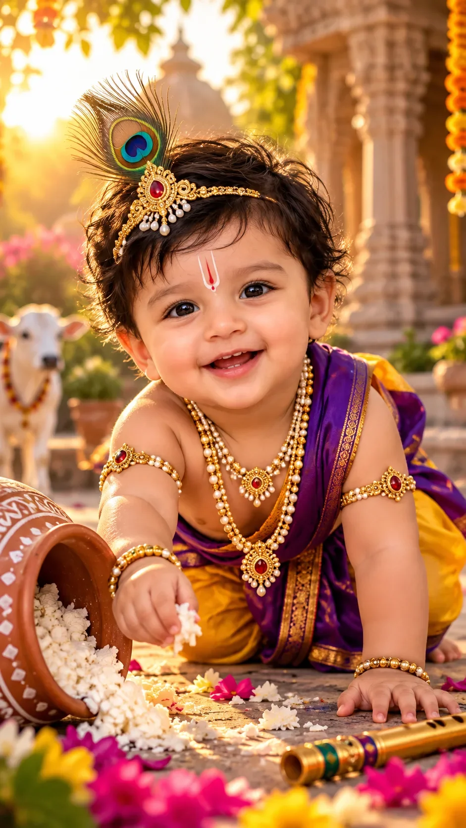 Little Krishna – Divine Baby Krishna Portrait preview example result